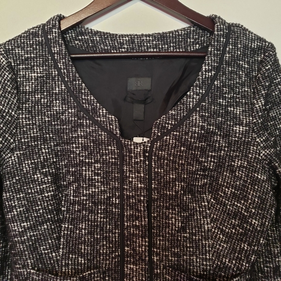 Banana Republic women's black tweed blazer jacket size 10 - Picture 3 of 11